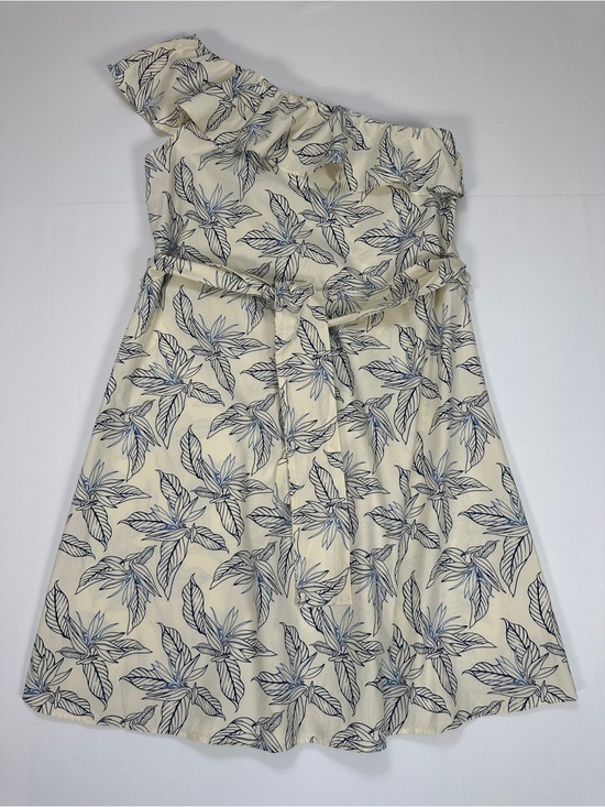 Banana Republic Factory Dresses & Skirts - Banana Republic One Shoulder Midi Dress Cotton Poplin Blue Floral Cream Size M